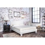 White Leatherette Full Platform Bed – Manhattan