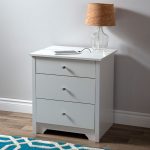White Nightstand with Charging Station and Drawers – Vito