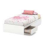 White Twin Mates Bed with 3 Drawers (39 Inch) – Callesto
