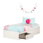 White Twin Mates Bed with Bedding – Summer Breeze