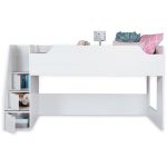 White Twin Trundle Bed with Stairs/ Storage – Mobby