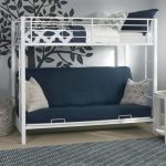 White Twin-over-Futon Metal Bunk Bed