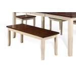 White and Cherry Dining Bench – Dover