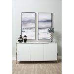 White and Chrome Modern Sideboard – State Street