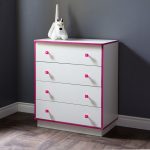 White and Pink 4-Drawer Chest -Logik