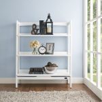 Wide Modern White Bookcase – Landon