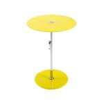 Yellow Glass/Stainless Steel Adjustable Side Table – Radinka