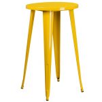 Yellow Metal Cafe Round Indoor-Outdoor Bar Table