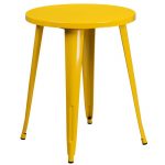 Yellow Metal Cafe Round Indoor-Outdoor Table