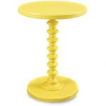 Yellow Pedestal Spindle Accent Table – Harper