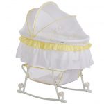 Yellow and White Portable 2-in-1 Bassinet and Cradle – Lacy