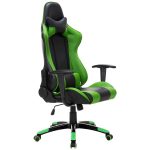 Green and Black Racing Style Reclining Gaming Chair