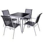 5 Pieces Bistro Set Garden Set of Chairs and Table