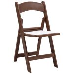 Set of 4 Stackable Plastic PU Leather Folding Chairs