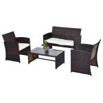 4 pcs Outdoor Rattan Sofa Furniture Set