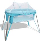 Foldable Alumnium Baby Crib Bed w/ Mosquito Net and Carry Bag