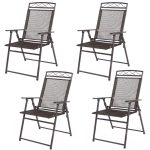 Set of 4 Outdoor Folding Sling Chairs