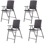 4 pcs Rattan Wicker Folding Chairs