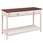Entryway Wood Console Accent Table with Drawer and Shelf