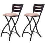 Set of 2 Folding Bar Stools Pub Chairs