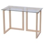 44″ Tempered Glass Top Console Accent Table
