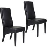 Set of 2 High Back Armless Dining Chairs