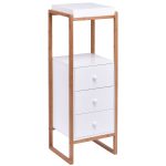 Display Wooden 3 Drawers Accent Table Rack