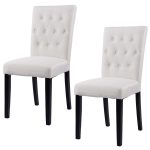 Set of 2 Fabric Armless Dining Chairs