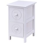 Wooden Nightstand with 2 Storage Drawers