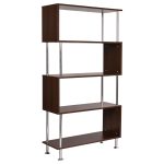 32″ x 12″ x 58″ Modern 4 Shelves Wooden Storage Bookshelf