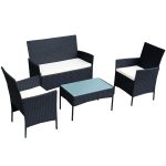 4 pcs Outdoor Rattan Wicker Cushioned Seat with a Loveset