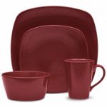 Noritake RoR Swirl (Red on Red) 4-Piece Square Place Setting