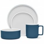 Noritake ColorTrio Blue 4-Piece Place Setting, Stax
