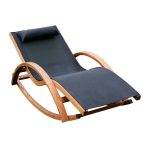 Rocking Outdoor Lounge Chair with Headrest