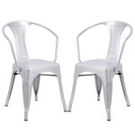 Set of 2 Vintage Tolix Style Stackable Metal Arm Chair