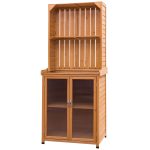 Wooden Potting Bench Outdoor Storage Cabinet