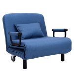 29.5″ Width Blue / Coffee Foldable Sofa Bed Arm Chair
