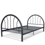 83″ x 42″ x 35″ Sliver/Black Twin Size Metal Bed Frame