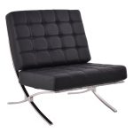 Steel Frame PU leather Leisure Chair Barcelona Style