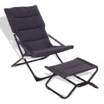 Folding Leisure Recliner Lounge Chair with Ottoman