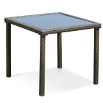 31.5″ Garden Wicker Square Table with Glass Top