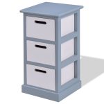 Modern Wooden Bedside Table with 3 Drawers