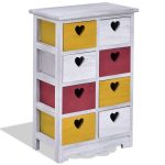 Colorful Wooden Nightstand with 8 Storage drawers