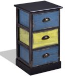 Stylish Wooden Nightstand with 3 Storage Drawers