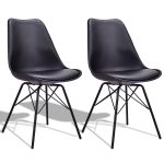 Set of 2 Upholstered Armless Dining Chair with Padded Seat