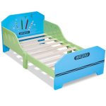 Crayon Themed Wood Kids Bed with Bed Rails