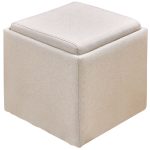 Square Seat Wood Linen Storage Box Ottoman