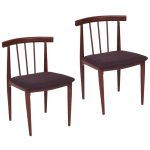 Set of 2 Fabric Upholstered Dining Chairs