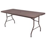 6′ Portable Folding Rattan Table