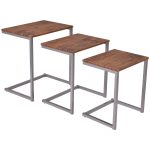 3 pcs Steel Stacking Nesting Coffee End Tables
